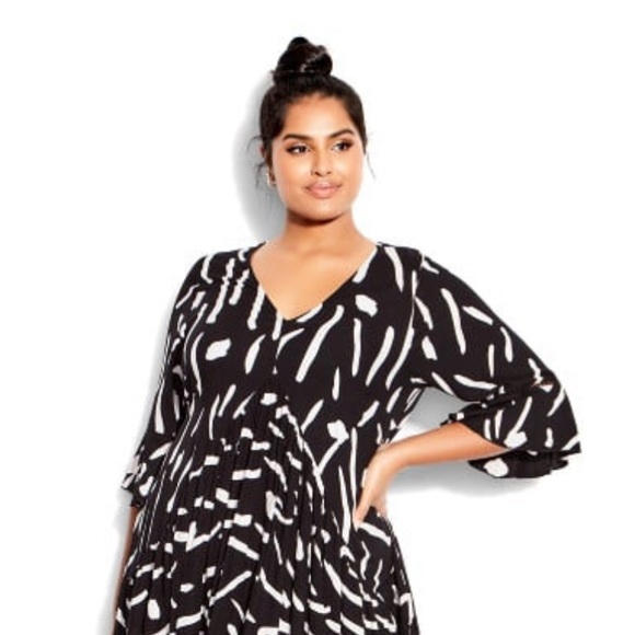 Black and white brushstroke hi-Lo maxi dress by Loralette Size 22/24 - Picture 4 of 13